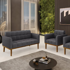 Namoradeira E Poltrona Base Madeira Fixa Cast Elisa Bouclê D0