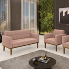 Namoradeira E Poltrona Base Madeira Fixa Cast Elisa Bouclê D0