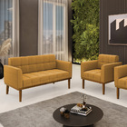 Namoradeira E Poltrona Base Madeira Fixa Cast Elisa Bouclê D0