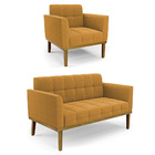 Namoradeira E Poltrona Base Madeira Fixa Cast Elisa Bouclê D0