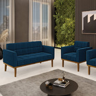 Namoradeira E Poltrona Base Madeira Fixa Cast Elisa Bouclê D0