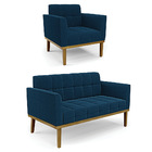 Namoradeira E Poltrona Base Madeira Fixa Cast Elisa Bouclê D0