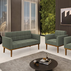 Namoradeira E Poltrona Base Madeira Fixa Cast Elisa Bouclê D0