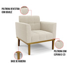 Namoradeira E Poltrona Base Madeira Fixa Cast Elisa Bouclê D0