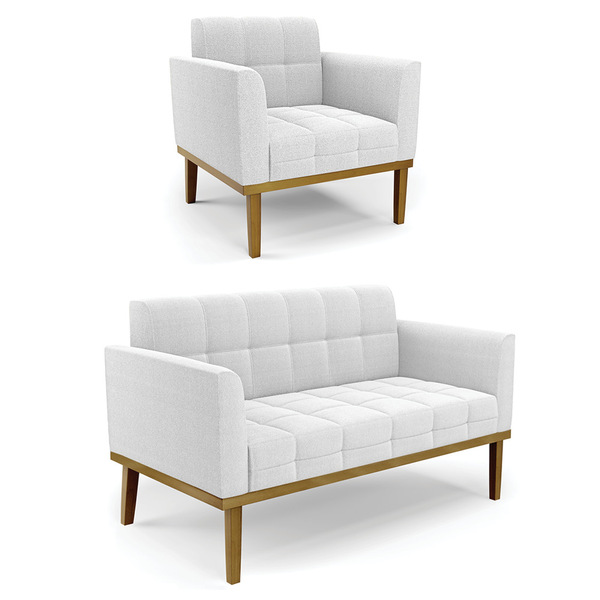 Namoradeira E Poltrona Base Madeira Fixa Cast Elisa Bouclê Of