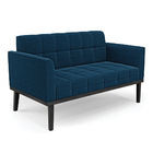 Namoradeira E Poltrona Base Madeira Fixa Pto Elisa Bouclê Azu