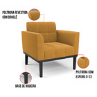 Namoradeira E Poltrona Base Madeira Fixa Pto Elisa Bouclê D03