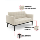 Namoradeira E Poltrona Base Madeira Fixa Pto Elisa Bouclê D03