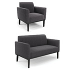 Namoradeira E Poltrona Base Madeira Preto Marisa Bouclê D03 -