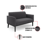 Namoradeira E Poltrona Base Madeira Preto Marisa Bouclê Grafi