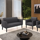 Namoradeira E Poltrona Base Madeira Preto Marisa Bouclê Grafi