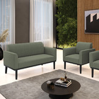 Namoradeira E Poltrona Base Madeira Preto Marisa Bouclê Pista