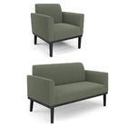 Namoradeira E Poltrona Base Madeira Preto Marisa Bouclê Pista