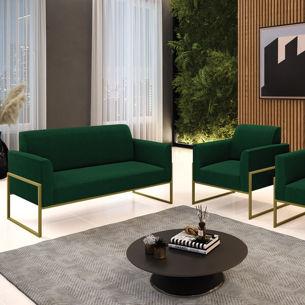 Namoradeira E Poltrona Industrial Alta Dourado Marisa Bouclê