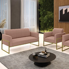 Namoradeira E Poltrona Industrial Alta Dourado Marisa Bouclê