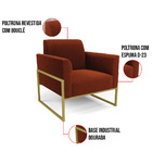 Namoradeira E Poltrona Industrial Alta Dourado Marisa Bouclê