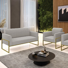 Namoradeira E Poltrona Industrial Alta Dourado Marisa Bouclê