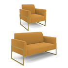 Namoradeira E Poltrona Industrial Alta Dourado Marisa Bouclê