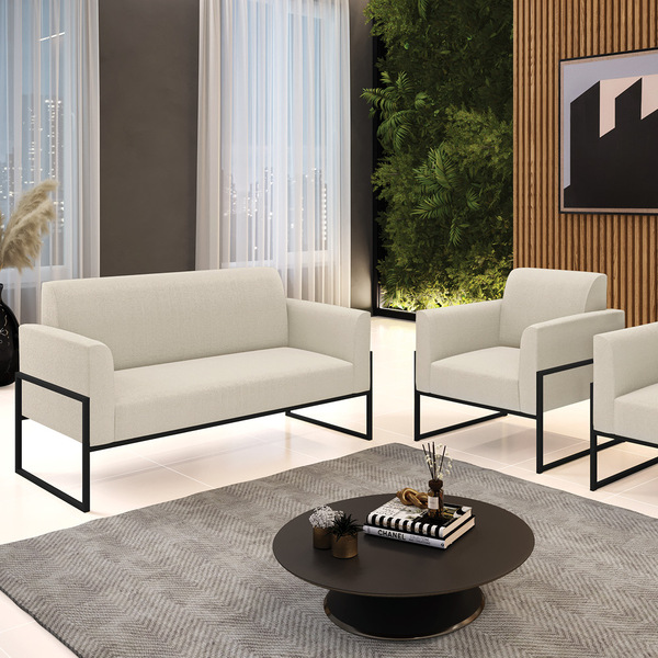 Namoradeira E Poltrona Industrial Alta Preto Marisa Bouclê Be