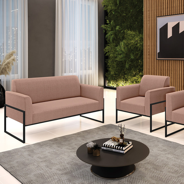 Namoradeira E Poltrona Industrial Alta Preto Marisa Bouclê D0