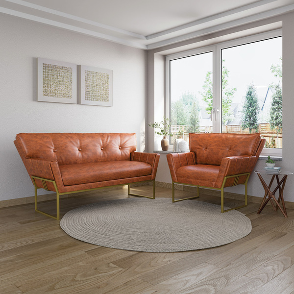 Namoradeira E Poltrona Industrial Dour Anitta Sintético Pu No