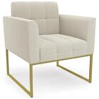 Namoradeira E Poltrona Industrial Dourado Ana Boucle Bege - I