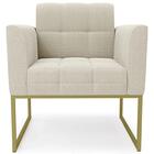 Namoradeira E Poltrona Industrial Dourado Ana Boucle Bege - I