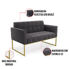 Namoradeira E Poltrona Industrial Dourado Elisa Bouclê D03 -