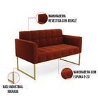 Namoradeira E Poltrona Industrial Dourado Elisa Bouclê D03 -