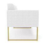 Namoradeira E Poltrona Industrial Dourado Elisa Bouclê Off Wh