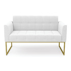 Namoradeira E Poltrona Industrial Dourado Elisa Bouclê Off Wh