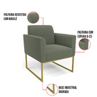 Namoradeira E Poltrona Industrial Dourado Marisa Bouclê D03 -