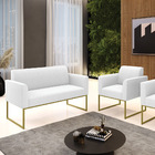 Namoradeira E Poltrona Industrial Dourado Marisa Bouclê D03 -