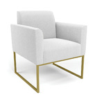 Namoradeira E Poltrona Industrial Dourado Marisa Bouclê D03 -