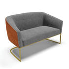 Namoradeira E Poltrona Industrial Dourado Stella Noz/linho D0