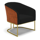 Namoradeira E Poltrona Industrial Dourado Stella Noz/linho D0