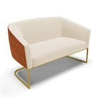 Namoradeira E Poltrona Industrial Dourado Stella Noz/linho D0