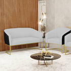 Namoradeira E Poltrona Industrial Dourado Stella Pto/linho D0