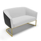 Namoradeira E Poltrona Industrial Dourado Stella Pto/linho D0