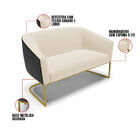 Namoradeira E Poltrona Industrial Dourado Stella Pto/linho D0