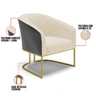 Namoradeira E Poltrona Industrial Dourado Stella Pto/linho D0