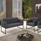 Namoradeira E Poltrona Industrial Preto Ana Boucle Grafite -