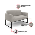 Namoradeira E Poltrona Industrial Preto Marisa Bouclê Cinza D