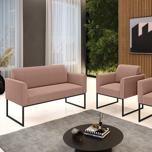 Namoradeira E Poltrona Industrial Preto Marisa Bouclê D03 - D