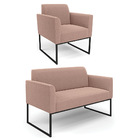 Namoradeira E Poltrona Industrial Preto Marisa Bouclê D03 - D