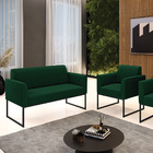 Namoradeira E Poltrona Industrial Preto Marisa Bouclê D03 - D