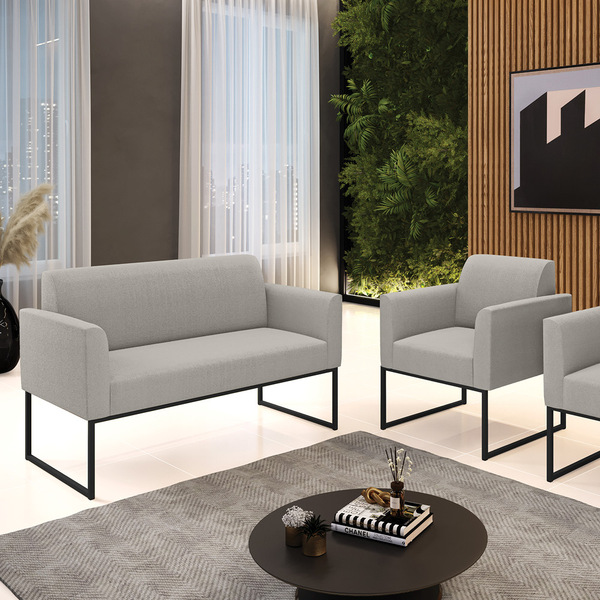 Namoradeira E Poltrona Industrial Preto Marisa Bouclê D03 - D