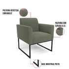 Namoradeira E Poltrona Industrial Preto Marisa Bouclê Pistach