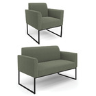 Namoradeira E Poltrona Industrial Preto Marisa Bouclê Pistach