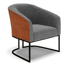 Namoradeira E Poltrona Industrial Preto Stella Noz/linho D03